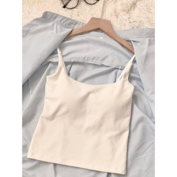 白色吊帶背心女夏季2025新款內搭帶胸墊美背一體外穿打底大碼上衣