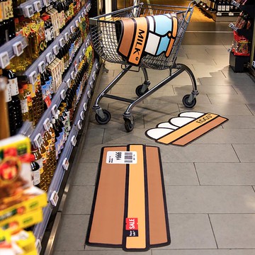 PointLab原創【新鮮每一天】廚房進門地墊防滑防油皮革長條墊子