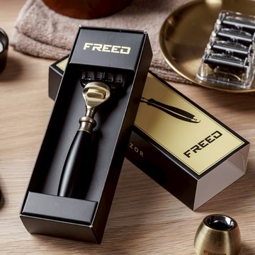 [快速出貨]【FREED】古銅系列 - 五刀式刮鬍刀 - 極致黑 客製化刻字 生日禮物 送禮推薦 男生禮物 現貨 摩羯座 水瓶座 禮物獨家 新品上市 情人節禮物