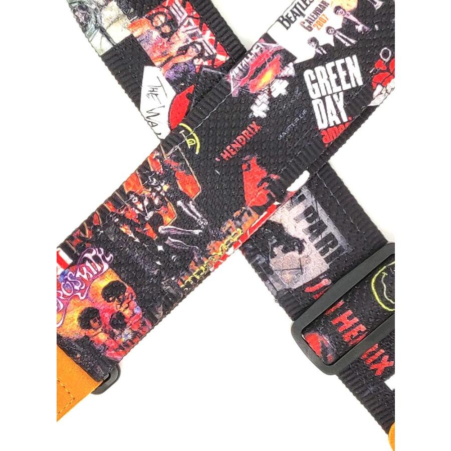 ギター ストラップ Rock Bands Cotton 2.3 Inches Wide Guitar Strap 100% wit