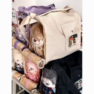 Bag House👜 日常百搭少女簡約學生單肩斜挎水桶包ins華夫格小衆20cm娃包痛包
