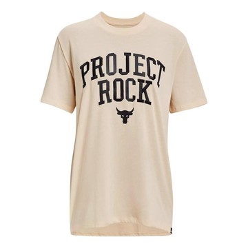 (WMNS) Under Armour Project Rock Heavyweight Campus T-Shirt 'Peach Puff'
