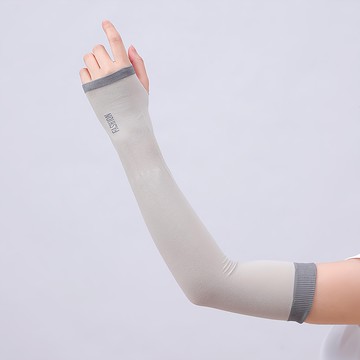 PORA BELLA 運動戶外防曬冰絲冰涼露指袖套 男女款 UVS010  灰色  均碼  2雙