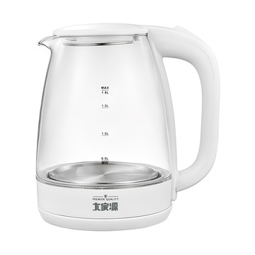 大家源 晶瑩玻璃快煮壺 TCY-261802 1.8公升 304不鏽鋼加熱盤 高硼矽耐熱玻璃