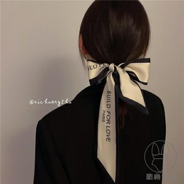 小長條絲巾發帶高級法式復古風扎頭發綁包綁發絲帶窄【倪醬小鋪】