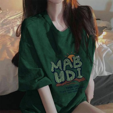 【林木木】100%純棉 衣服 短袖 t恤 短袖上衣 古著 運動上衣 復古 oversize t恤 ins 風 女生衣服