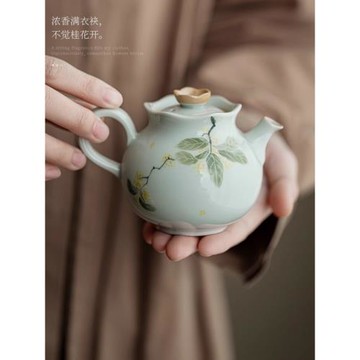 大雨時行手繪茶壺一人用茶水壺女士個人專用大容量泡茶壺茶水分離