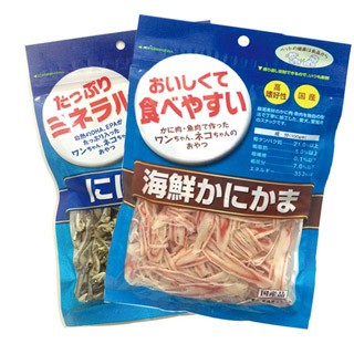 魚條/魚乾 【組合包】日本藍海犬貓用零食小魚乾100g+鮮蟹肉絲60g