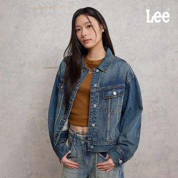 Lee 寬鬆牛仔外套 女 中深洗水 LB614006844