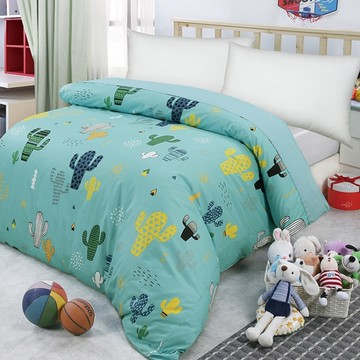 【Victoria】純棉雙人被套/薄被單-仙人掌(綠)_TRP多利寶