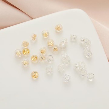 鍍金鍍銀保色軟膠硅膠耳堵耳塞耳釘堵頭diy飾品配件耳環耳釘防掉