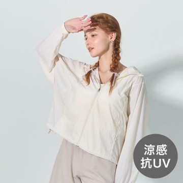 GIORDANO 女裝抗UV涼感連帽外套 G-Motion Tennis系列 - 03 奶白