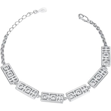 喜事連連時尚工藝鍍s925銀文藝手鏈中式傳統喜氣吉利中國風簡約