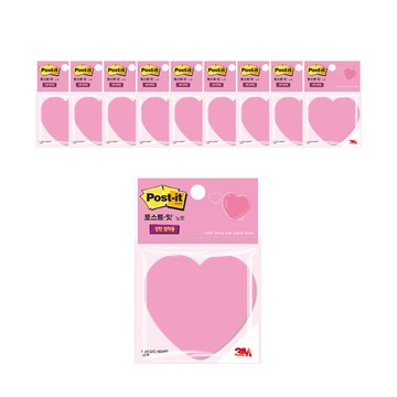 3M Post-it 利貼 強力心形造型便條紙  愛心  10片  45入