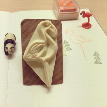 Flamingo紅鶴手工印章*橡皮擦印章*手工刻章*手工刻章