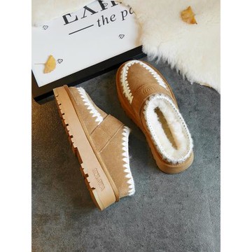 莫拉塔厚底防滑雪地靴女2025冬新款皮毛一體包頭外穿一腳蹬毛拖鞋