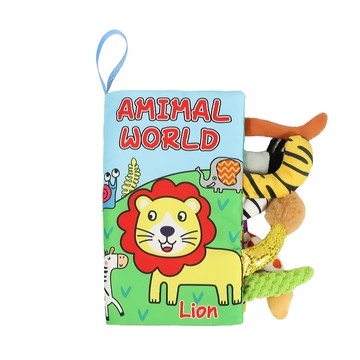 JoyNa - 動物尾巴布書 可水洗布書 幼兒玩具 英文認知-叢林