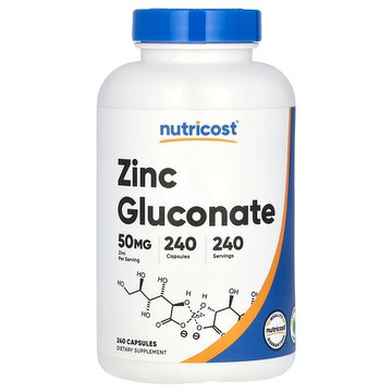 Nutricost, 葡糖酸鋅，50 毫克，240 粒膠囊