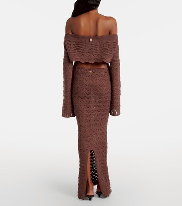 Bananhot Helena crochet cotton-blend crop top