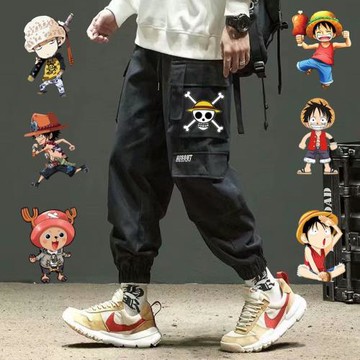 痞帥工裝褲男海賊王潮百搭束腳褲機能超火工裝褲ins休閑大碼學生