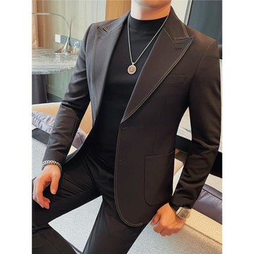 小西裝男高級感修身韓版痞帥商務休閑單西服上衣潮秋冬英倫風外套