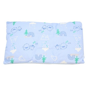 PiYOPiYO 黃色小鴨 幼兒紗布方枕 優質紗布布料柔軟蓬鬆、透氣性強 環保活性印染不易掉色  50 x 30cm  藍色