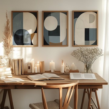 相遇之軸 Axis of Encounter / 幾何抽象構成 / 掛畫 無框畫