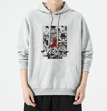 FINDSENSE X 2022 街頭時尚 男士 美式動漫籃球印花 連帽套頭長袖外套 連帽T恤 長袖帽T