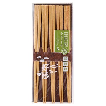 品木屋 金檀原木筷 K3685-5  5雙筷子  原木  5雙