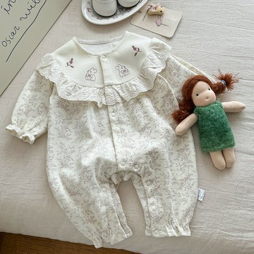 嬰兒衣服春裝2025女寶寶連體衣春季嬰小童洋氣哈衣外出服加工定制鑫弘-素時衣櫥