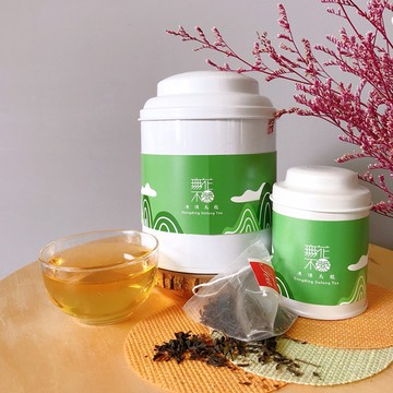 【無花不茶】原葉花茶系列-原味經典款：凍頂烏龍—3g三角茶包*10入圓鐵罐裝*2罐