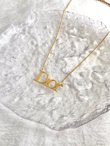 【 日本直送 名牌中古包 】Christian Dior 迪奧 項鍊 金色 標誌 vintage 古董 hua3hy