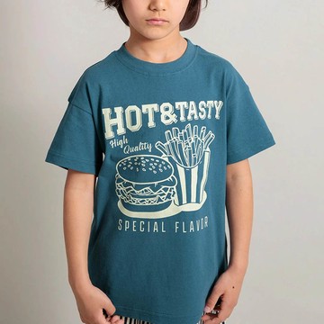 日本 BRANSHES - 純棉美式印花短袖上衣-速食-藍綠