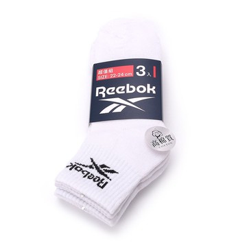 REEBOK 棉選舒厚1/2襪 3入組 白