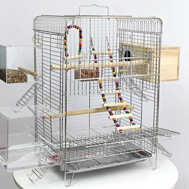 鳥籠 不鏽鋼玄鳳鸚鵡籠方型加高豪華繁殖八哥專用籠家用