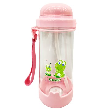 DOOBY 大眼蛙 新彈跳吸管水壺  粉色  500ml  1個