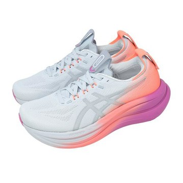 Asics 亞瑟士 慢跑鞋 GEL-Nimbus 28 女鞋 藍 粉紅 Sunny Sizzle 1012B987400