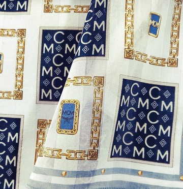 MCM 古著絲棉 Logo 印花絲巾 18.5 x 18.5 英吋 男仕禮品