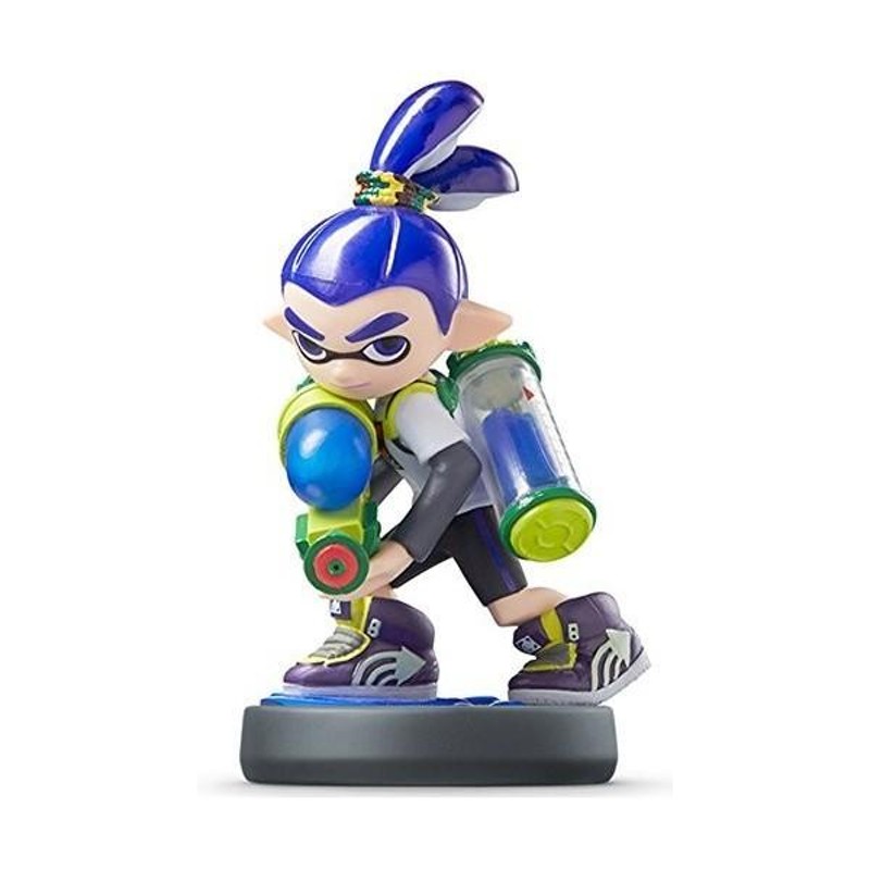 激レア スプラトゥーンamiibo ガールライムグリーン ボーイパープル イカ-