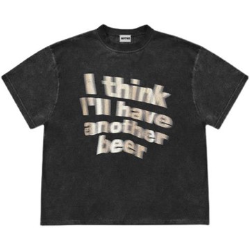 Mottled斑駁 美式復古重磅250克 不規則字母疊穿休閑潮流短袖T恤