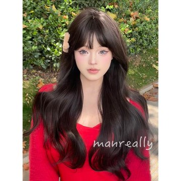 漫真假發女長發全頭套式仿真人發自然整頂長卷發慵懶大波浪假發套