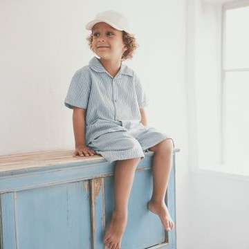 Brands4kids 藍灰條紋短褲_HUTTEliHut系列