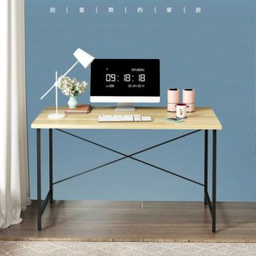 MINE 家居 鋼木結構簡約書桌 雙色選購120x45x72cm(加厚板材 穩固框架)