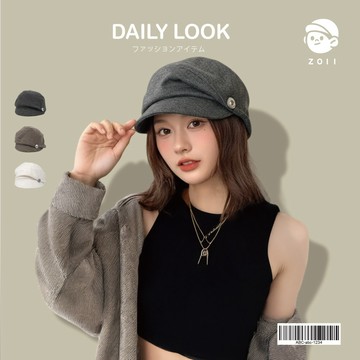 ZOII 佐壹｜質感皺摺淑女報童帽 八角帽 畫家帽 淑女帽 貝雷帽 軟帽 日系帽 帽 百搭穿搭#105013