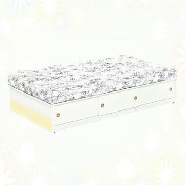 文創集-南亞塑鋼    皮尼 南亞塑鋼3.5尺單人三拉門加高床底(不含床墊)-106x188x35.6cm免組