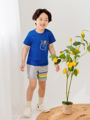 純棉運動小熊印花圓領上衣