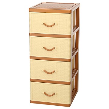 KEYWAY 聯府 吉藤四層抽屜櫃 JZ40  284mm  4層  橘色 + 米色