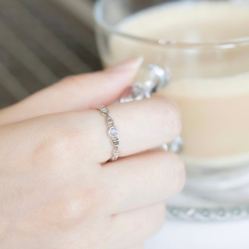 藍托帕石925純銀小豬鼻戒指