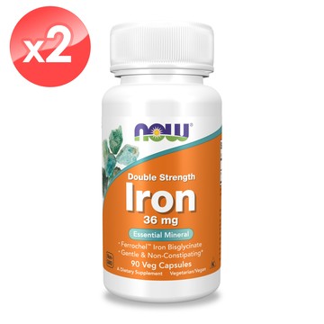 【NOW】鐵加強膠囊2瓶組(90顆*2瓶)