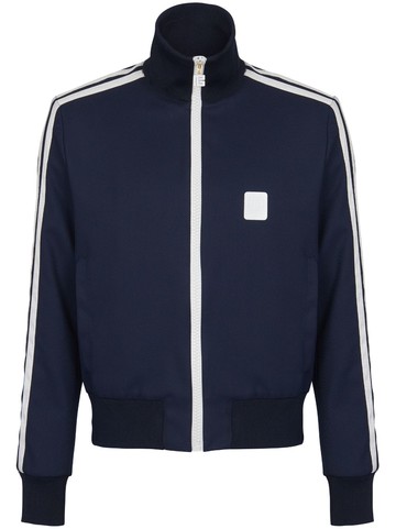 Balmain - PB tape-embellished bomber jacket - men - Virgin Wool - 52 - Blue